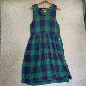 Bryn Conelly Plaid Small Maxi Dress 100% Cotton